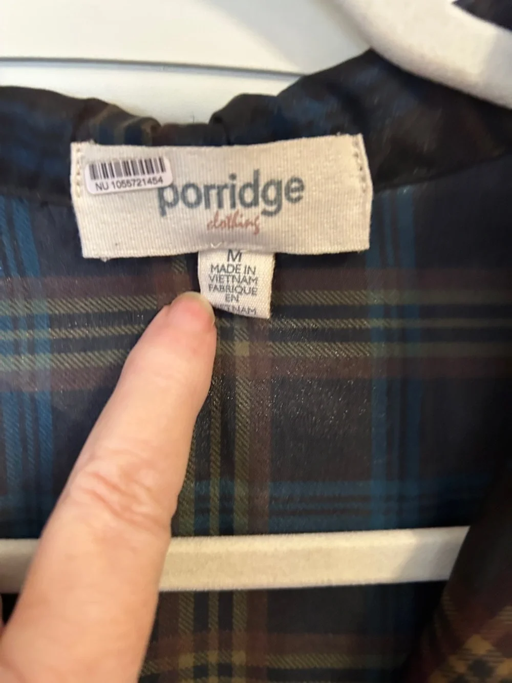 Plaid Long Trench Coat with Self-Tie Waist - Brown & Blue